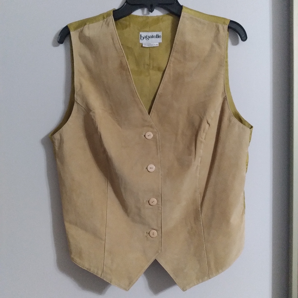 Bagwell Large Tan Leather Western Cowboy Casual Country Occasion Vest